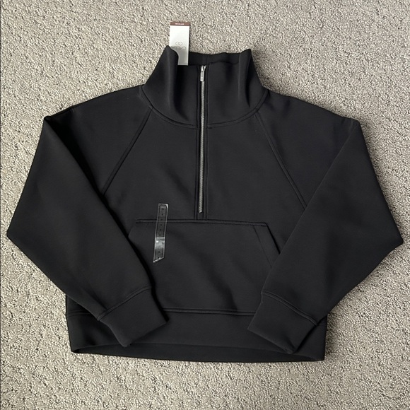 CALIA Women's Soft Scuba 1/4 Zip Pullover Sweatshirt Black Athleisure Top S NEW - Picture 5 of 12